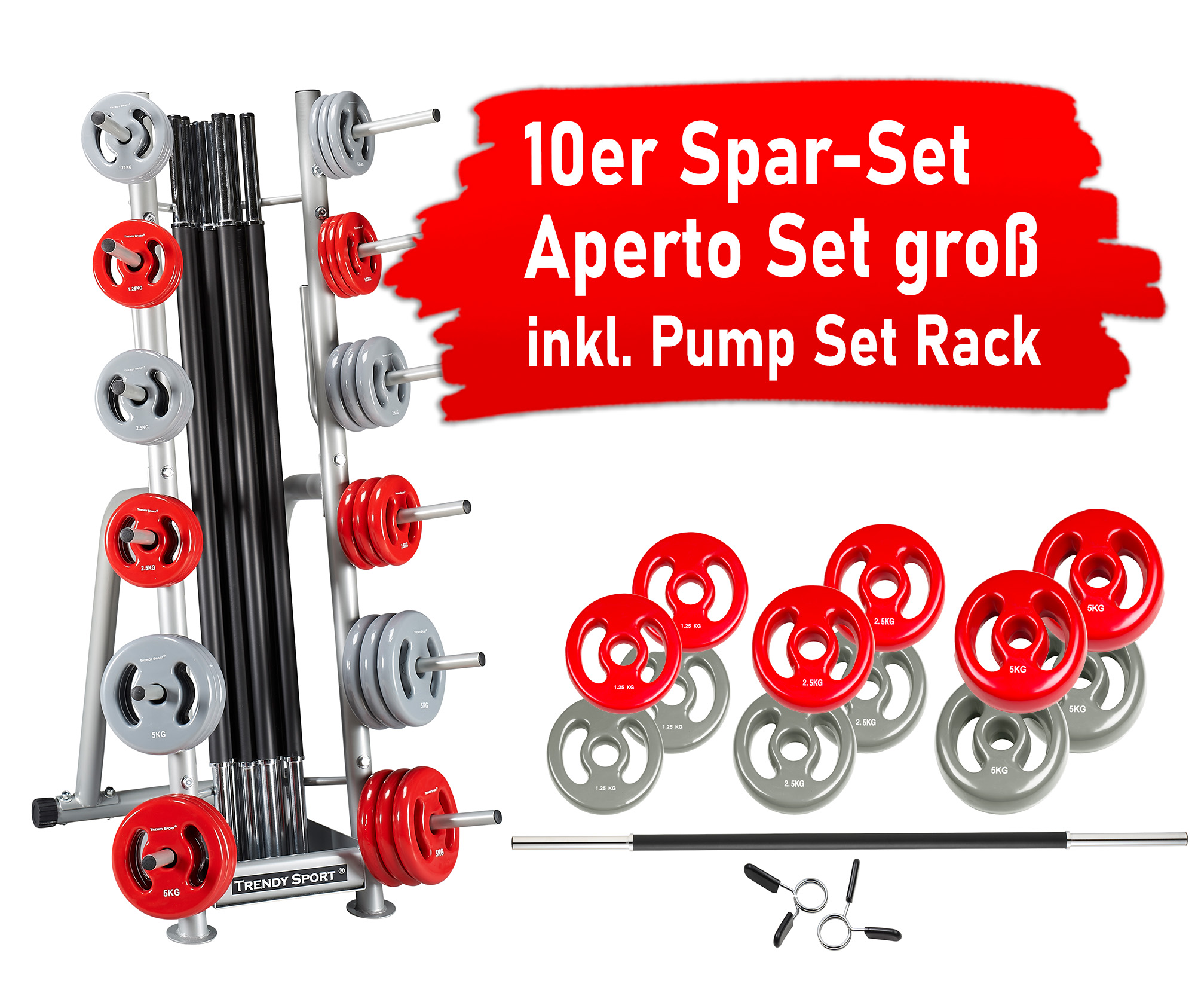 10er Set Trendy Pesos Aperto Set groß inkl. Pump Set Rack